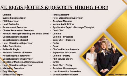 St. Regis Hotels & Resorts Jobs in Southeast Asia Singapore, Malaysia & Thailand