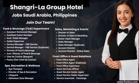 Shangri-La Group Hotel Jobs Saudi Arabia, Philippines